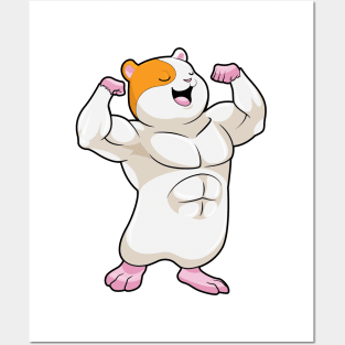 Hamster as Bodybuilder with big Muscles Posters and Art